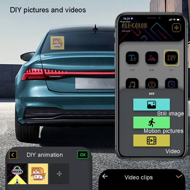 LED Dynamic Emoji Car Bluetooth Display Screen 5V USB Interface - Car Monitor by buy2fix | Online Shopping UK | buy2fix