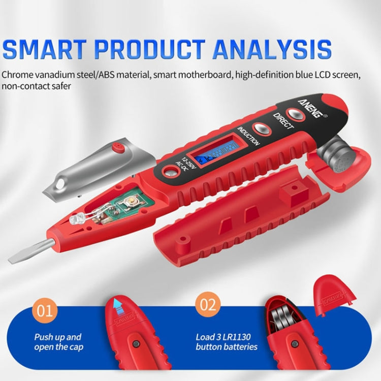 ANENG VD700 2pcs Sound and Light Alarm Non-contact Digital Display Sensor Multi-function Test Pen(Yellow Green) - Voltage Detector by ANENG | Online Shopping UK | buy2fix