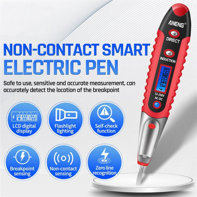 ANENG VD700 2pcs Sound and Light Alarm Non-contact Digital Display Sensor Multi-function Test Pen(Yellow Green) - Voltage Detector by ANENG | Online Shopping UK | buy2fix