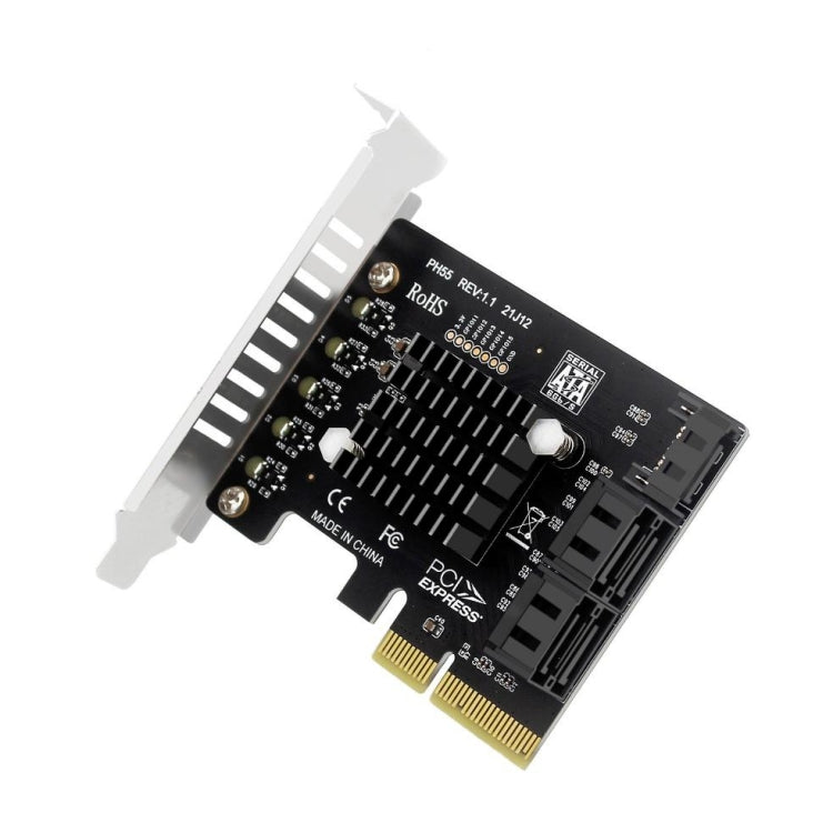 PCI-E To 5 SATA 3.0 Expansion Card(Semi High Baffle) - Add-on Cards by buy2fix | Online Shopping UK | buy2fix