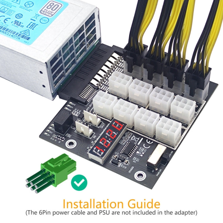 2200W To 6P Graphics Card Power Board For HP Server Power Supply(Black) - Card Adapter by buy2fix | Online Shopping UK | buy2fix