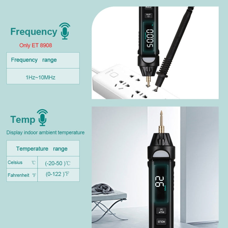 WinAPEX  ET8909  Digital Multimeter Voltage Test Pen Capacitance Meter Diode NVC Tester - Digital Multimeter by WinAPEX | Online Shopping UK | buy2fix