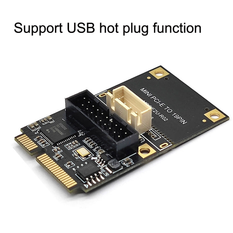 Mini PCI-E To USB3.2 GEN1 Front 19Pin 2 Ports Transfer Card Supports Half High S 4PIN Electric Point - Add-on Cards by buy2fix | Online Shopping UK | buy2fix