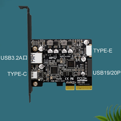 PCIE 3.0 To USB 3.2 Extension Card Type-C Port Front Type-E Expansion Riser Card(PH68) - Card Adapter by buy2fix | Online Shopping UK | buy2fix