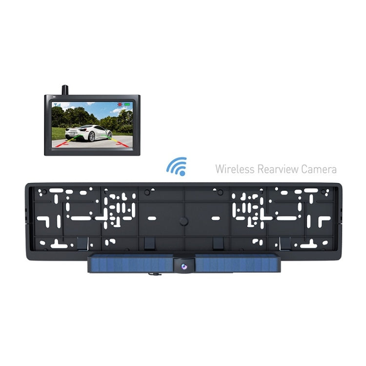 Solar Powered Rear View System Reversing Wireless Transmission Car Camera Display(RC01) - Rear View Cameras by buy2fix | Online Shopping UK | buy2fix