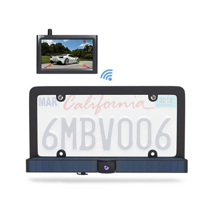 Solar HD Wireless Integrated License Plate Frame Display Camera - Rear View Cameras by buy2fix | Online Shopping UK | buy2fix