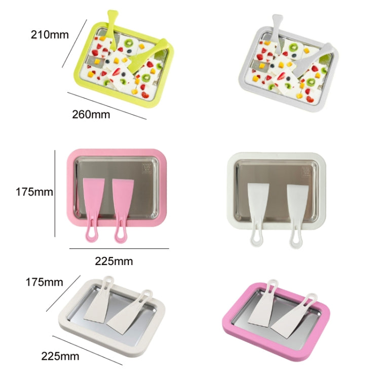 Mini Household Fried Yogurt Machine Children Homemade DIY Fried Ice Tray, Color: Stainless Steel White 26x21cm - Yogurt Machine by buy2fix | Online Shopping UK | buy2fix