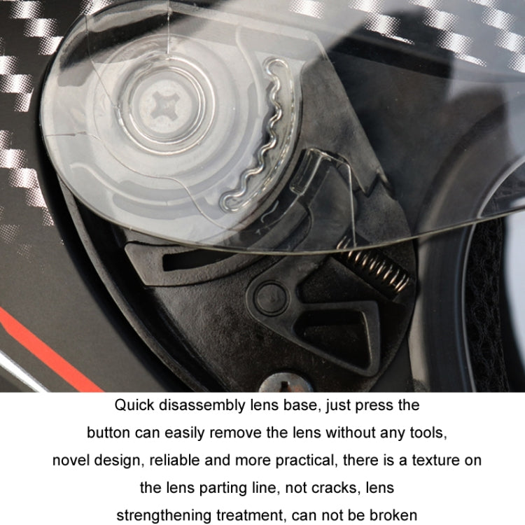 KUQIBAO Motorcycle Smart Bluetooth Sun Protection Double Lens Safety Helmet, Size: XXL(Bright Black Phantom Fiber+Gray Tail) - Helmets by KUQIBAO | Online Shopping UK | buy2fix