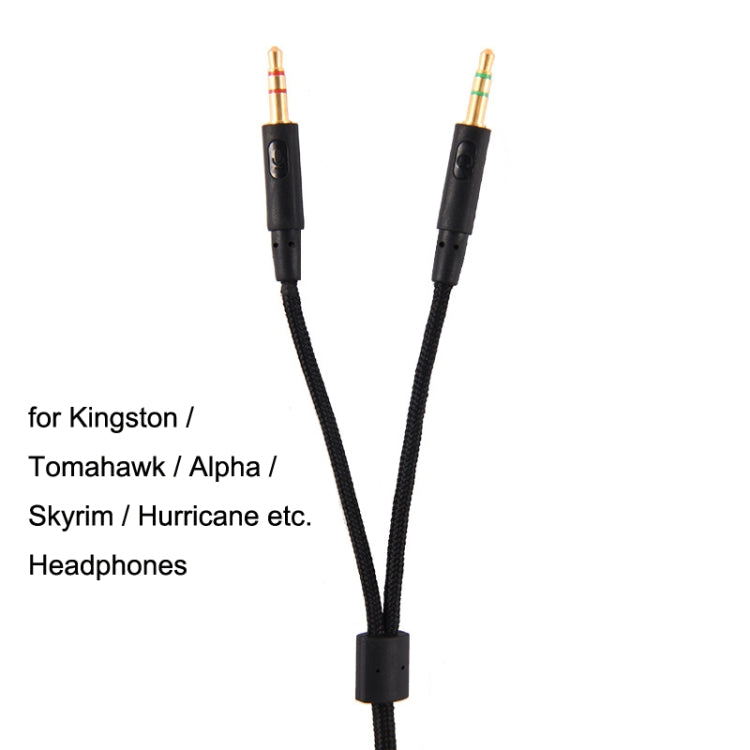 2m For Kingston Skyline Alpha Cloud II 3.5mm 2 In 1 Audio Cable(Black) - Headset Accessories by buy2fix | Online Shopping UK | buy2fix