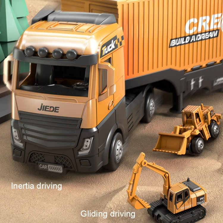 With Crane Tower JIEDE Children Container Carriage Crane Alloy Engineering Car Toy Set - Model Toys by JIEDE | Online Shopping UK | buy2fix