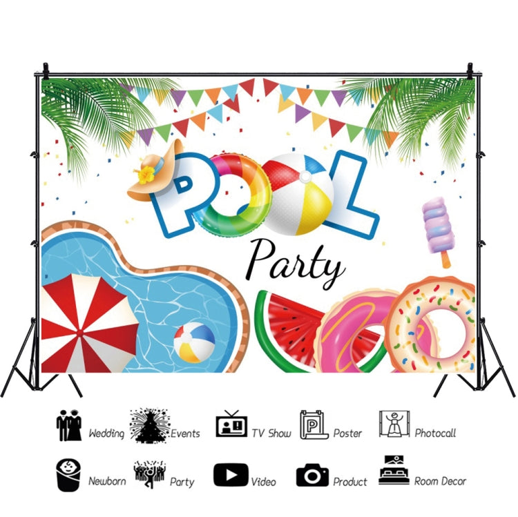 80x120cm Summer Pool Party Decoration Backdrop Swimming Ring Photography Background Cloth(11418495) -  by buy2fix | Online Shopping UK | buy2fix