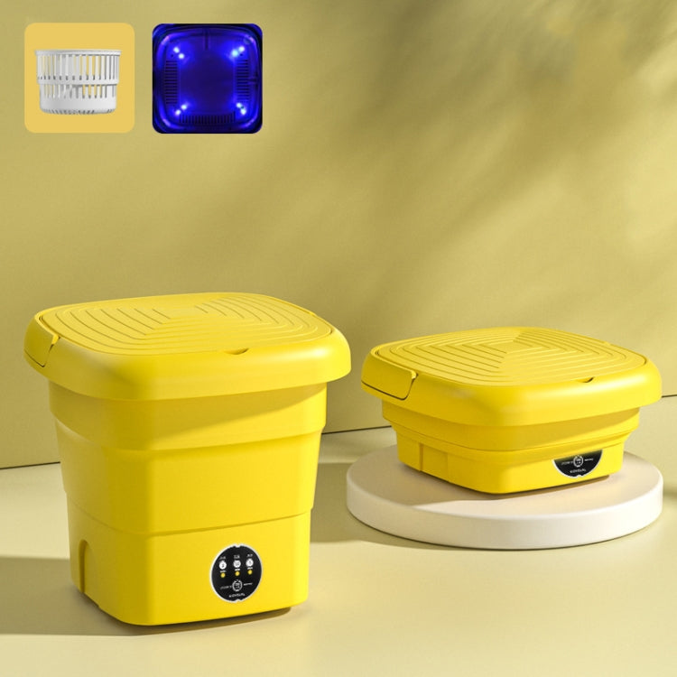 4.5L Mini Portable Folding Household Washing Machine Underwear Washer, Color: Warm Yellow + Blue light antibacterial(EU Plug) - Washing Machines & Accessories by buy2fix | Online Shopping UK | buy2fix