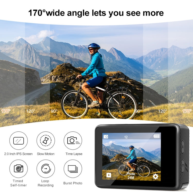 WIFI Color Dual-Screen HD 4K Anti-Shake Video Outdoor Waterproof Sports Camera(AT-Q60AR) - Other Camera by buy2fix | Online Shopping UK | buy2fix