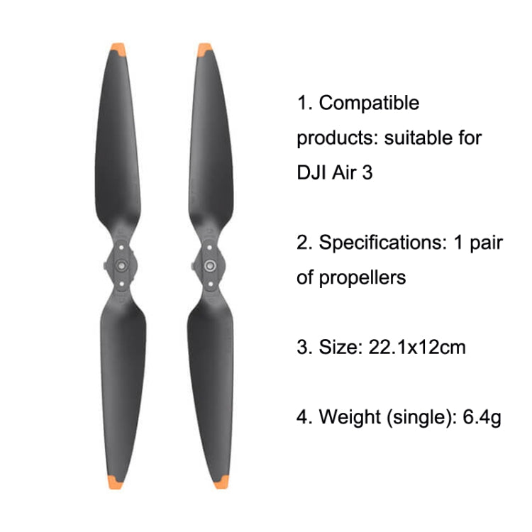 Original DJI Air 3 1pair Noise Reduction Propeller(Black) - DIY Propeller by DJI | Online Shopping UK | buy2fix