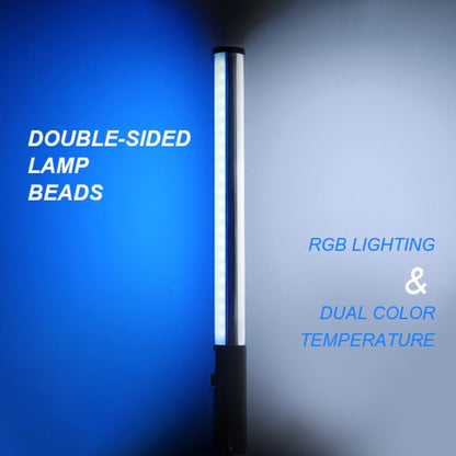 Pixel S24 RGB Fill Light Rod Handheld Portable Color Icelet Outdoor Videos Live Broadcast Studio Camera Stick Lamp(Standard Set+EU Plug Adapter) -  by Pixel | Online Shopping UK | buy2fix