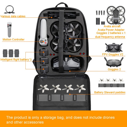 For DJI AVATA Storage Bag Hard Shell Waterproof Shoulder Bag Backpack(Black EVA Lining) - Case & Bags by buy2fix | Online Shopping UK | buy2fix