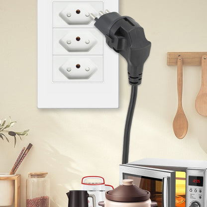 EU to Switzerland Convertible Plug With Ground Wire Travel Adaptor(Black) - Plug Adaptor by buy2fix | Online Shopping UK | buy2fix