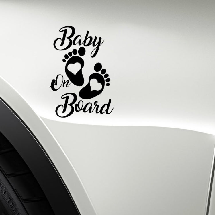 10pcs Baby On Board Warning Car Sticker Reflective Scratch Body Sticker(White) - Decorative Sticker by buy2fix | Online Shopping UK | buy2fix