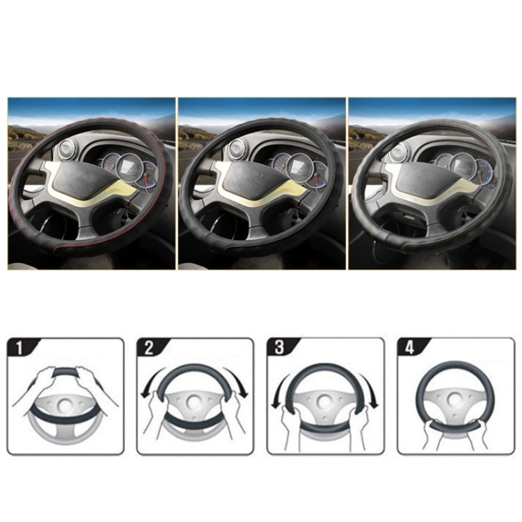 47cm Leather Truck Steering Wheel Cover(Black Line) - Steering Wheel Accessories by buy2fix | Online Shopping UK | buy2fix