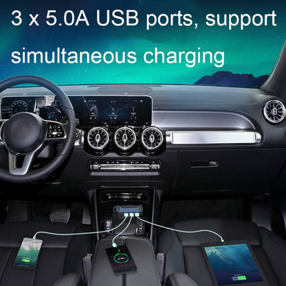 SHUNWEI SD-1920 120W PD18W+5A 3-Port USB Car Multifunctional Rotatable Fast Charger(Black) - Car Charger by SHUNWEI | Online Shopping UK | buy2fix