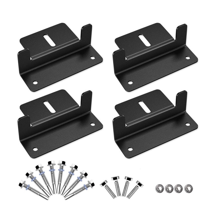 4pcs /Set Aluminum Solar Panel Mounting Bracket(Black) - Bumper by buy2fix | Online Shopping UK | buy2fix