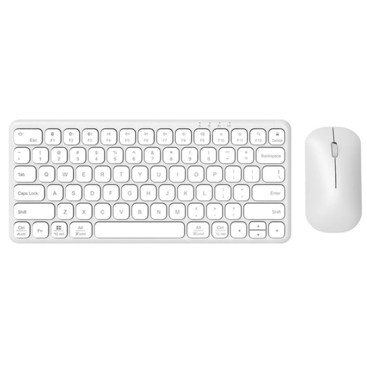 B087 2.4G Portable 78 Keys Dual Mode Wireless Bluetooth Keyboard And Mouse, Style: Keyboard Mouse Set White - Wireless Keyboard by buy2fix | Online Shopping UK | buy2fix