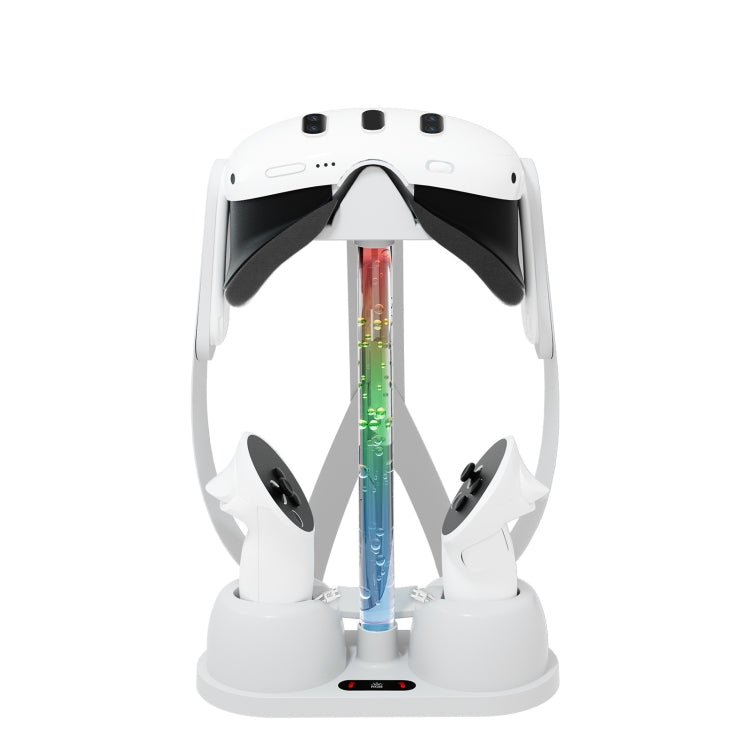 For Oculus/Meta Quest 3 VR Glasses Charging Base Storage Bracket with Cool RGB Light(White) - VR Accessories by iplay | Online Shopping UK | buy2fix