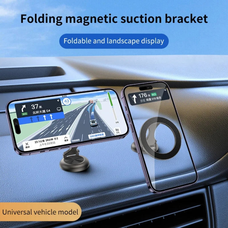 Car Magsafe Magnetic Folding Navigation Phone Holder(Black) - Car Holders by buy2fix | Online Shopping UK | buy2fix