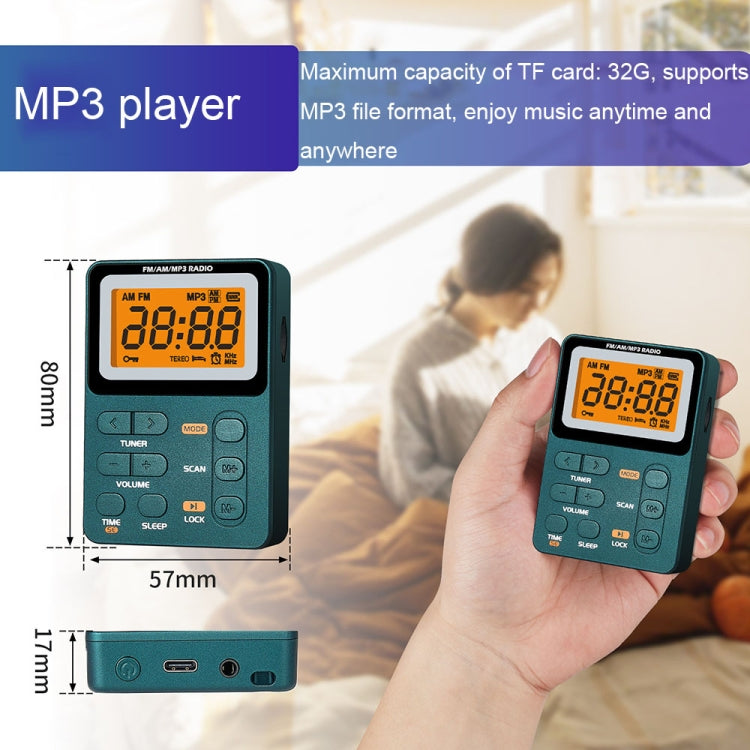 SH-01M Mini Portable Multifunctional Digital Display Two-Channel Radio, Size: EU Version(Silver Gray) - Radio Player by buy2fix | Online Shopping UK | buy2fix