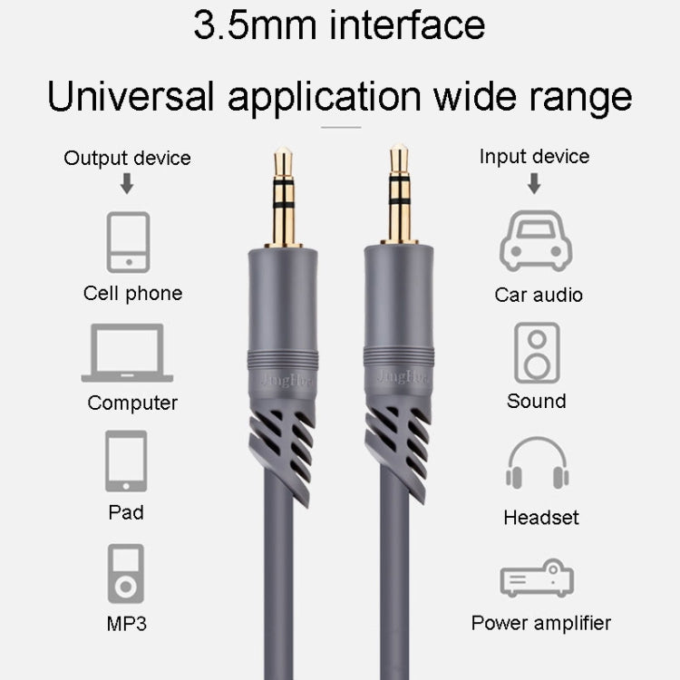 JINGHUA A240 3.5mm Male To Male Audio Cable Cell Phone Car Stereo Microphone Connection Wire, Size: 30m(Gray) - Microphone Audio Cable & Connector by JINGHUA | Online Shopping UK | buy2fix