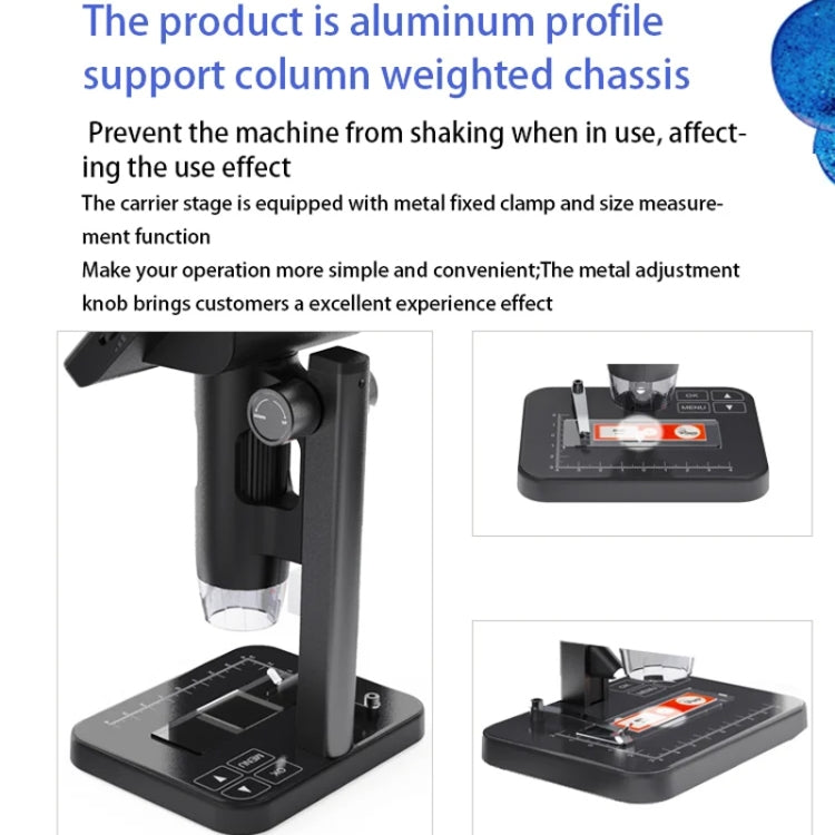 HD Electronic Digital Microscope 5 Inch Screen Touch Key 8000X Biological Cell Electronic Magnifying Glass - Digital Microscope by buy2fix | Online Shopping UK | buy2fix