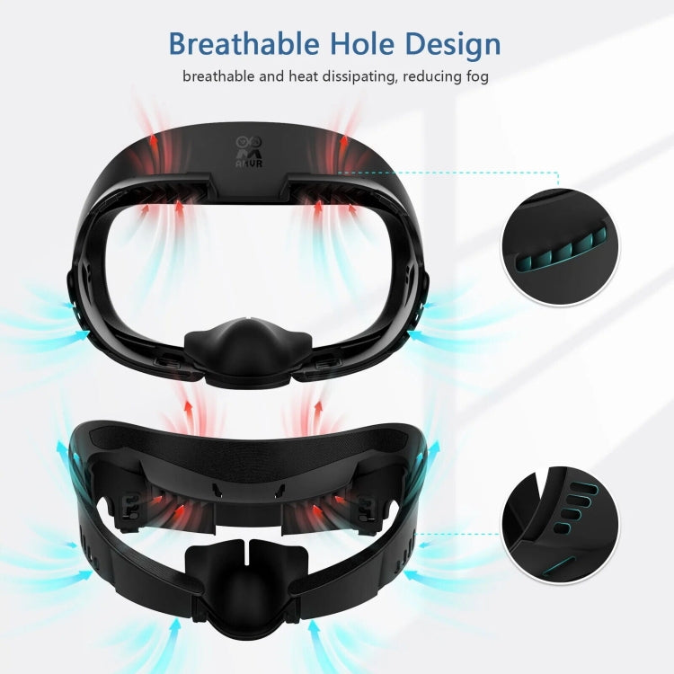 AMVR Q3FC1 For Meta Quest3 Mask Ice Silk Breathable Leather Material(Mask+1 Ice Silk) - VR Accessories by AMVR | Online Shopping UK | buy2fix