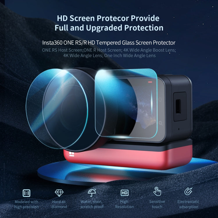 For Insta360 One RS / R Host+4K Wide Angle 1set aMagisn Tempered Film Screen Protector - Protective Film & Stickers by aMagisn | Online Shopping UK | buy2fix