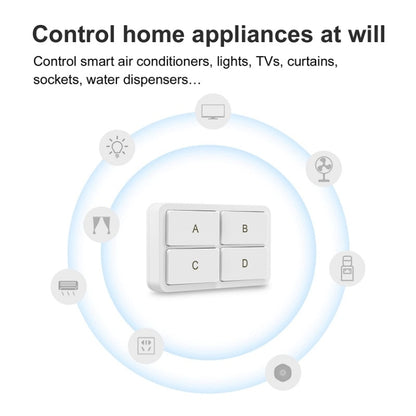 Zigbee Tuya 4-key Situational Remote Control Smart Switch(YSB34) - Smart Switch by buy2fix | Online Shopping UK | buy2fix