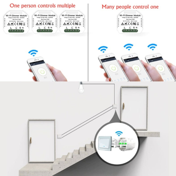 Concealed Wifi Smart Switch Dimmer Switch And Traditional Switch Dual Control Smart Switch - Consumer Electronics by buy2fix | Online Shopping UK | buy2fix