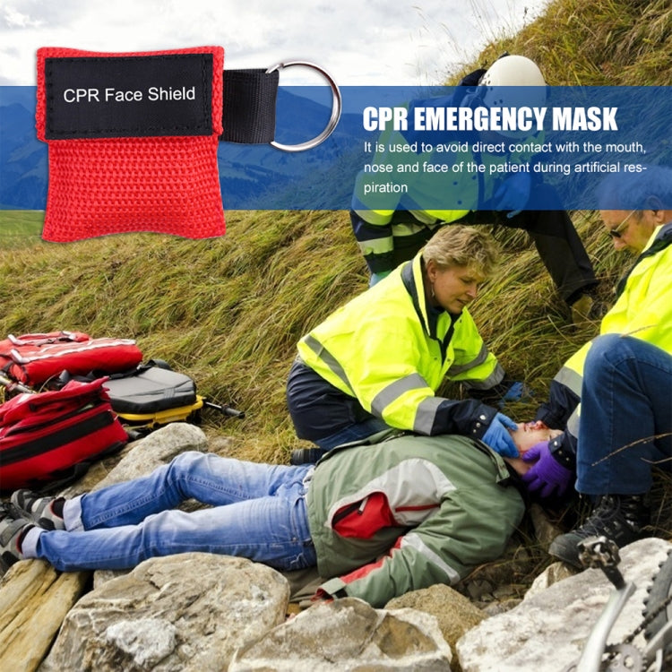 CPR Emergency Face Shield Mask Key Ring Breathing Mask(Orange) - Security by buy2fix | Online Shopping UK | buy2fix