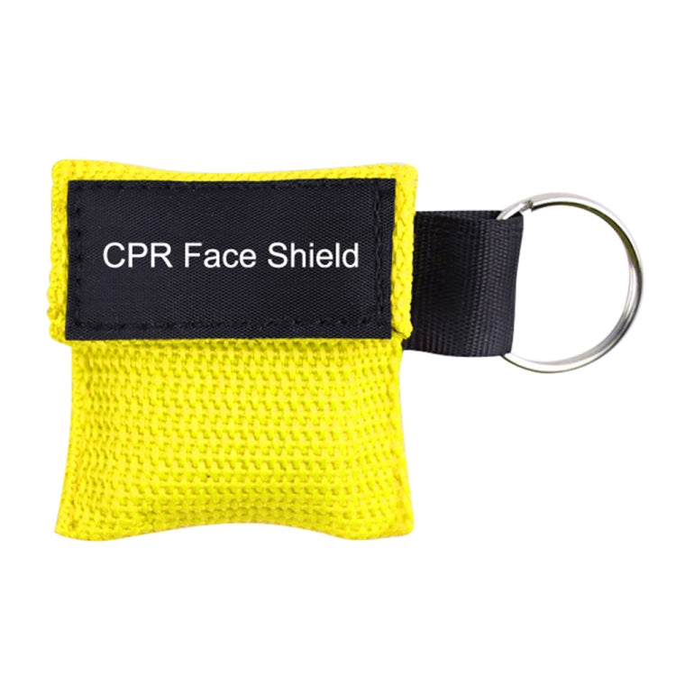 CPR Emergency Face Shield Mask Key Ring Breathing Mask(Yellow) - Security by buy2fix | Online Shopping UK | buy2fix