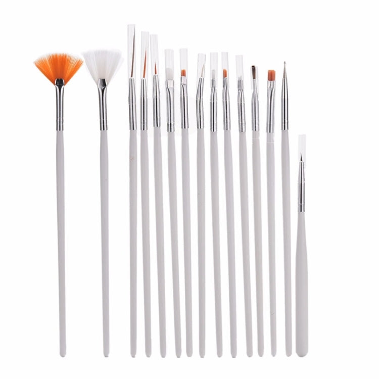 15 PCS/Set Nail Art Tools Brushes for Manicure Rhinestones Nails Decorations Nail Nrush Kit Painting Fingernail Tool Pen Kit - Nail Clipper by buy2fix | Online Shopping UK | buy2fix