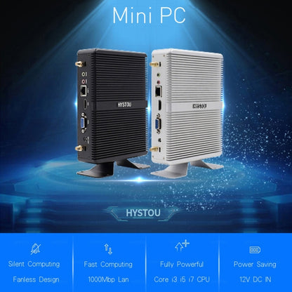 HYSTOU H2 Windows / Linux System Mini PC, Intel Core I5-7267U Dual Core Four Threads up to 3.50GHz, Support mSATA 3.0, 8GB RAM DDR3 + 256GB SSD (White) - Computer & Networking by buy2fix | Online Shopping UK | buy2fix