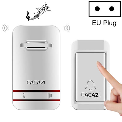 CACAZI V027G One Button One Receivers Self-Powered Wireless Home Kinetic Electronic Doorbell, EU Plug - Wireless Doorbell by CACAZI | Online Shopping UK | buy2fix