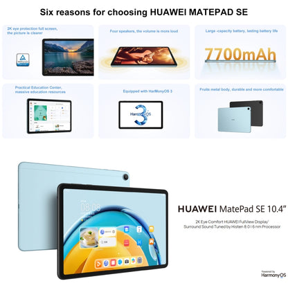 HUAWEI MatePad SE Wi-Fi, 10.4 inch, 6GB+128GB, HarmonyOS 3 Qualcomm Snapdragon 680 Octa Core, Support Dual WiFi / BT, Not Support Google Play(Black) - Huawei by Huawei | Online Shopping UK | buy2fix
