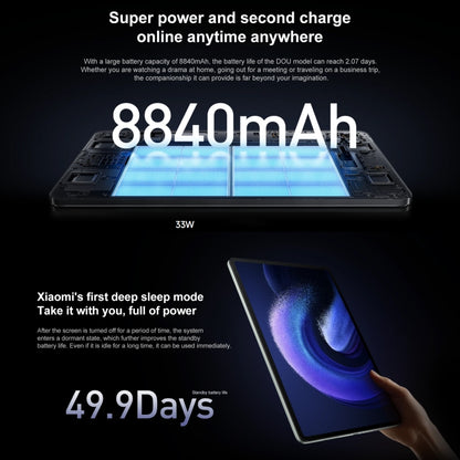 Xiaomi Pad 6, 11.0 inch, 8GB+128GB, MIUI 14 Qualcomm Snapdragon 870 7nm Octa Core up to 3.2GHz, 8840mAh Battery, Support BT, WiFi (Black) - Other by Xiaomi | Online Shopping UK | buy2fix