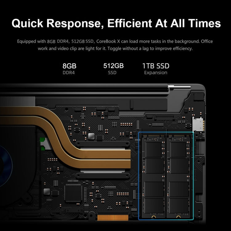 CHUWI CoreBook X Laptop, 14 inch, 8GB+512GB, Windows 10 Home, Intel Core i5-8259U Quad Core 2.3GHz-3.8GHz, Support Dual Band WiFi / Bluetooth / TF Card Extension (Dark Gray) - CHUWI by CHUWI | Online Shopping UK | buy2fix