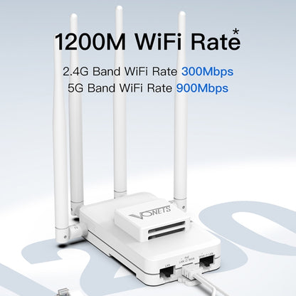 VONETS VAR1200-L 1200Mbps Wireless Bridge Built-in Antenna Dual-Band WiFi Repeater, With DC Adapter Set - Wireless Routers by VONETS | Online Shopping UK | buy2fix