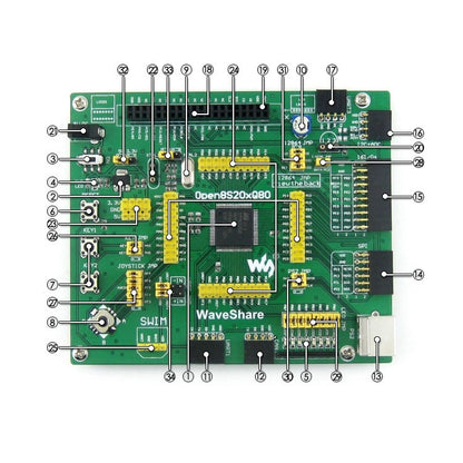 Waveshare Open8S208Q80 Standard, STM8 Development Board - MCU Tools by Waveshare | Online Shopping UK | buy2fix