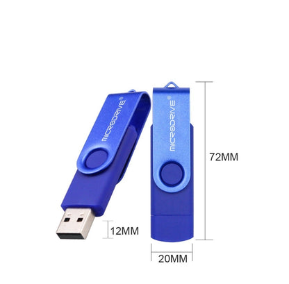 MicroDrive 64GB USB 2.0 Phone and Computer Dual-use Rotary OTG Metal U Disk (Blue) - USB Flash Drives by MicroDrive | Online Shopping UK | buy2fix