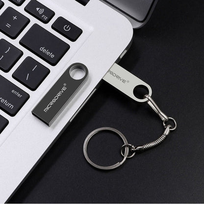 MicroDrive 128GB USB 2.0 Metal Waterproof High Speed U Disk(Grey) - USB Flash Drives by MicroDrive | Online Shopping UK | buy2fix