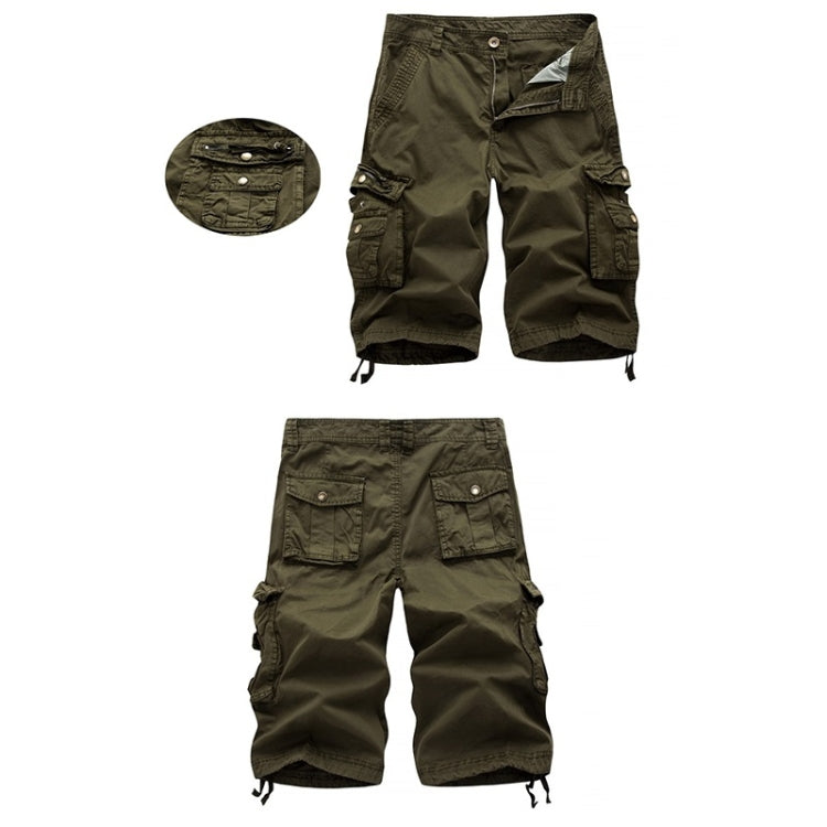 Summer Multi-pocket Solid Color Loose Casual Cargo Shorts for Men (Color:Dark Grey Size:40) - Pants by buy2fix | Online Shopping UK | buy2fix
